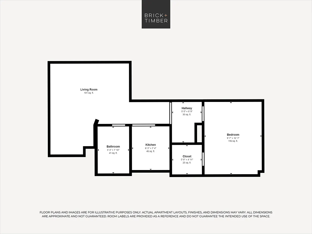 Floor plan 1 Bedroom 1 Bath