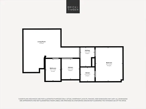 Floor plan 1 Bedroom 1 Bath