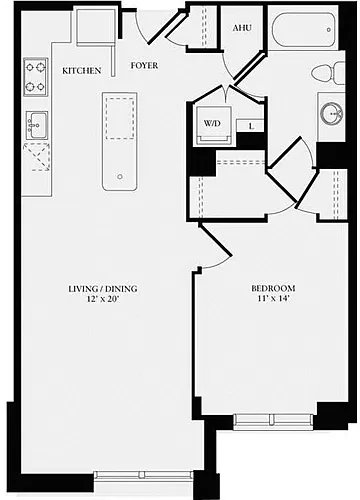 Floor plan 1 Bedroom L