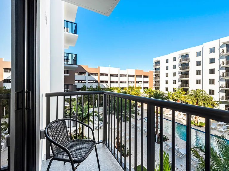 Private balcony with pool view