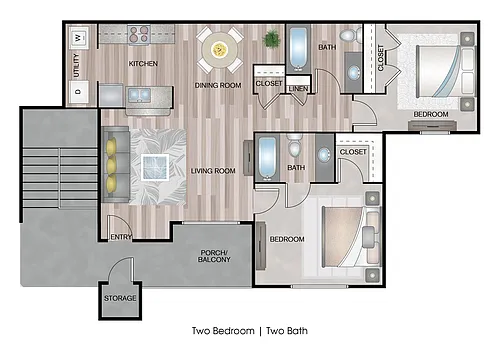 Floor plan 2 Bedroom / 2 Bathroom