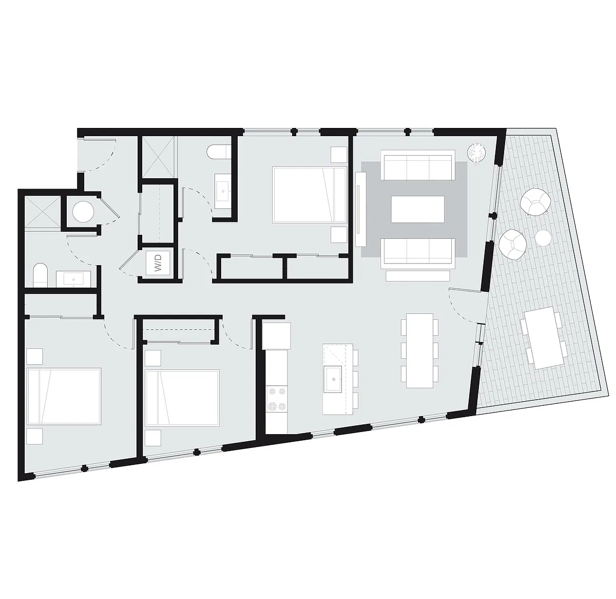 Floor plan Three Bedroom Style A