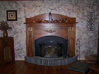 Fabulous wood burning fireplace