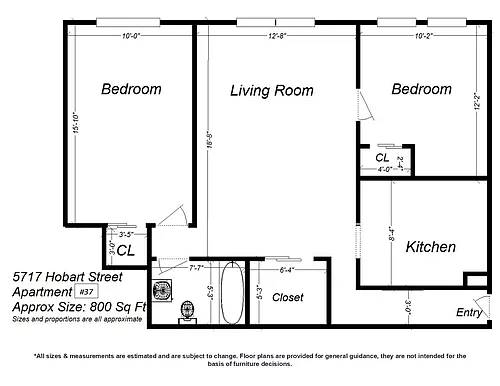 Floor plan 5717 Hobart Street -37- Available 8-1