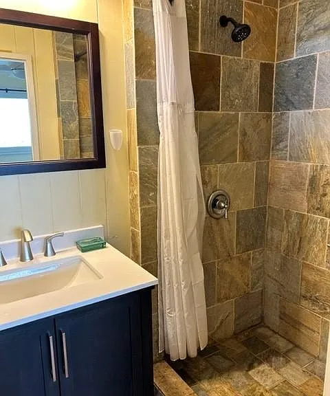 Master Bathroom with stone shower