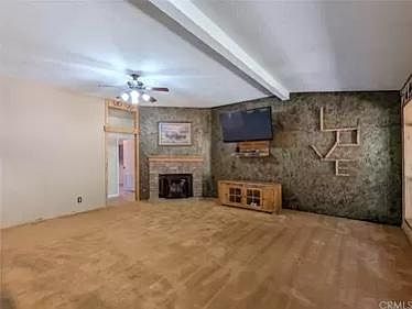 Spacious family room with flat screen T.V.