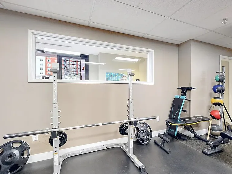 Fully equipped gym just down the hall on the same floor.