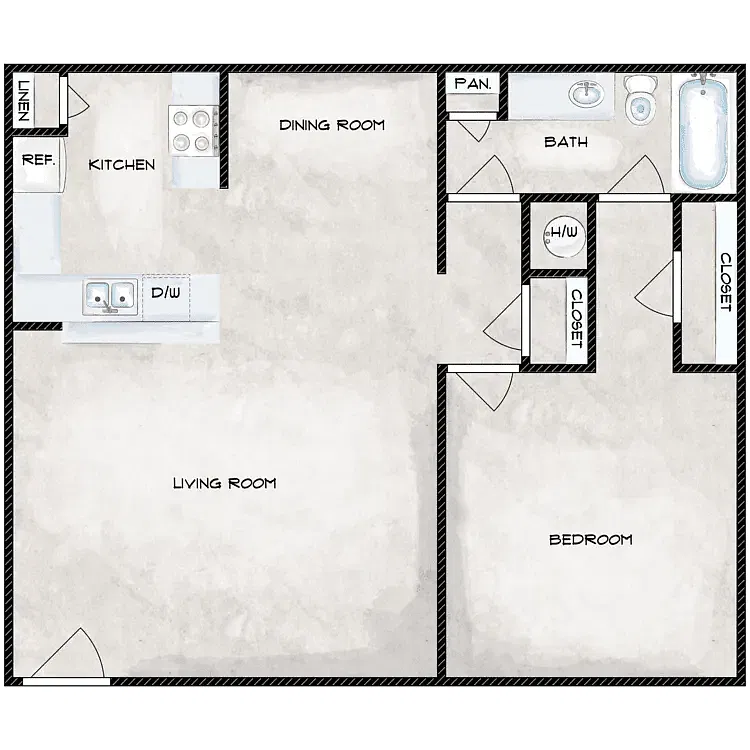 Floor plan 1x1 A2 LI