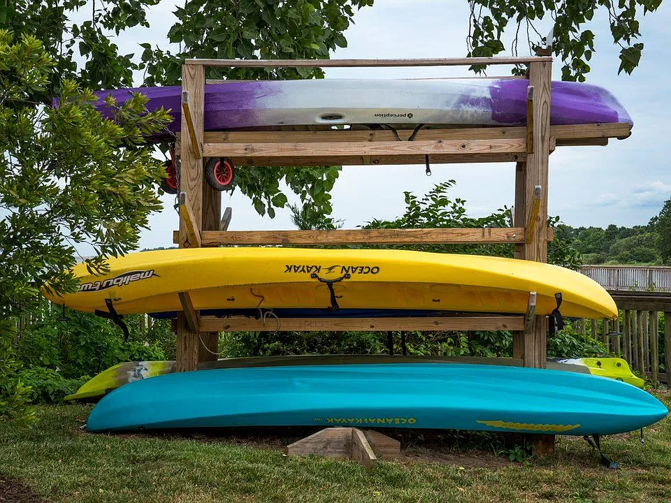 Kayak storage station for our residents who own kayaks.