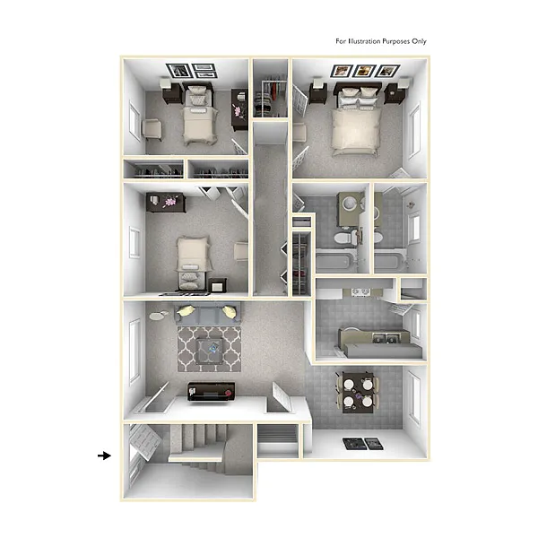 Floor plan 3 bedroom 2 bath