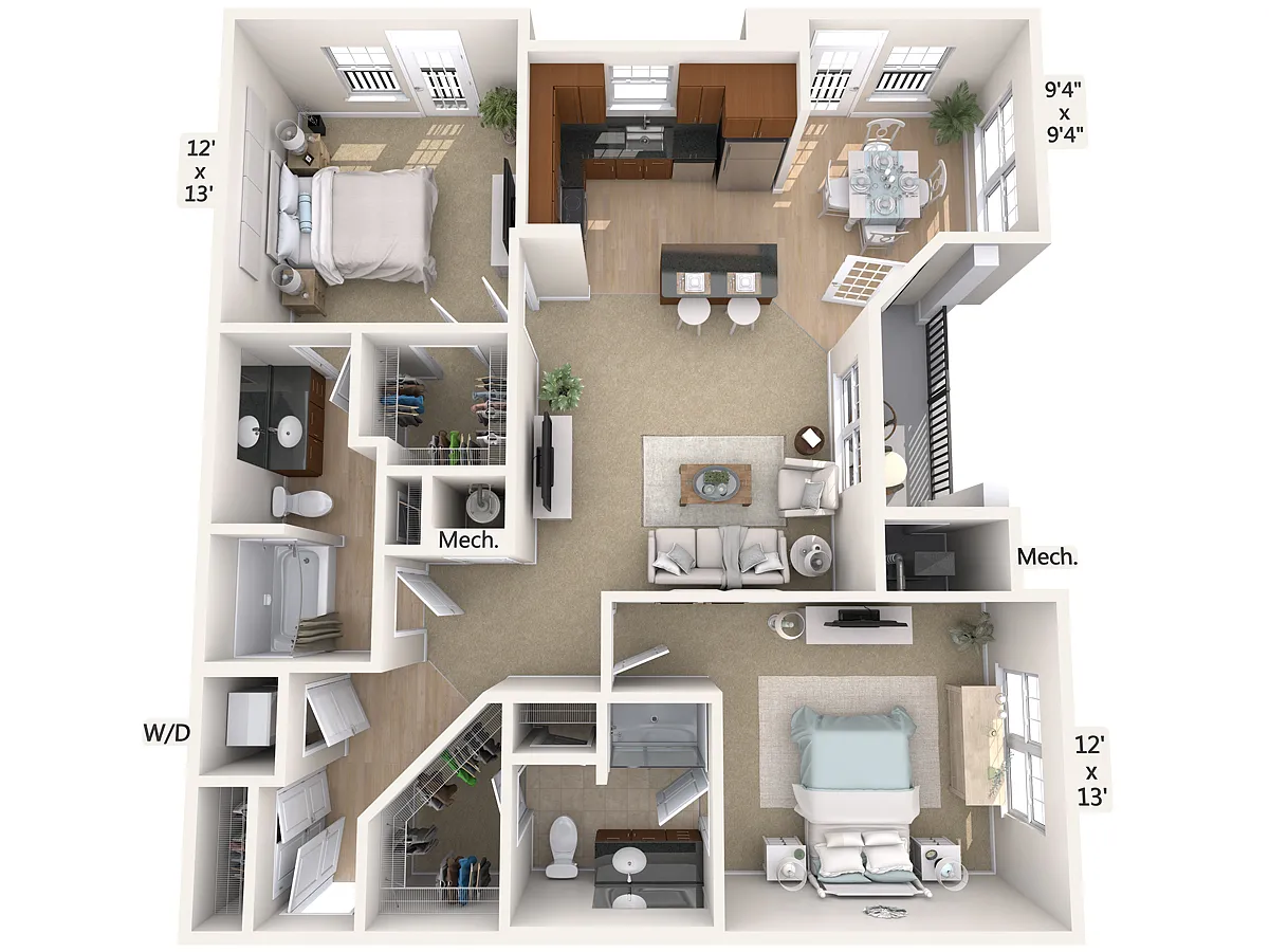 Floor plan B3-1-1157sq