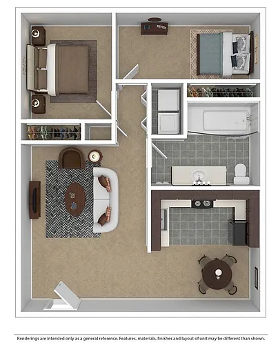 Floor plan 2 Bed 1 Bath