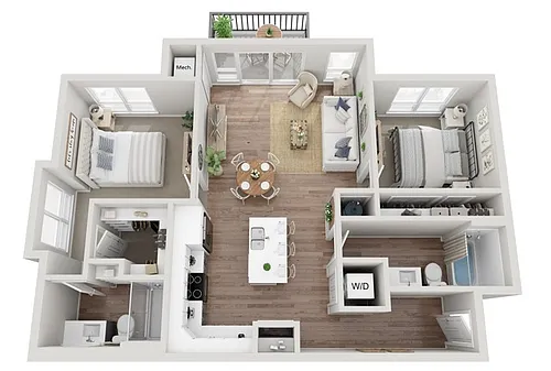 Floor plan 2BR C1
