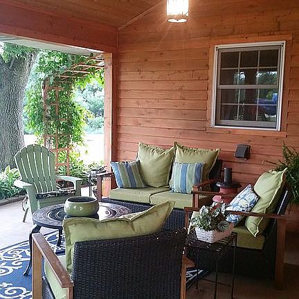 Cedar covered porch