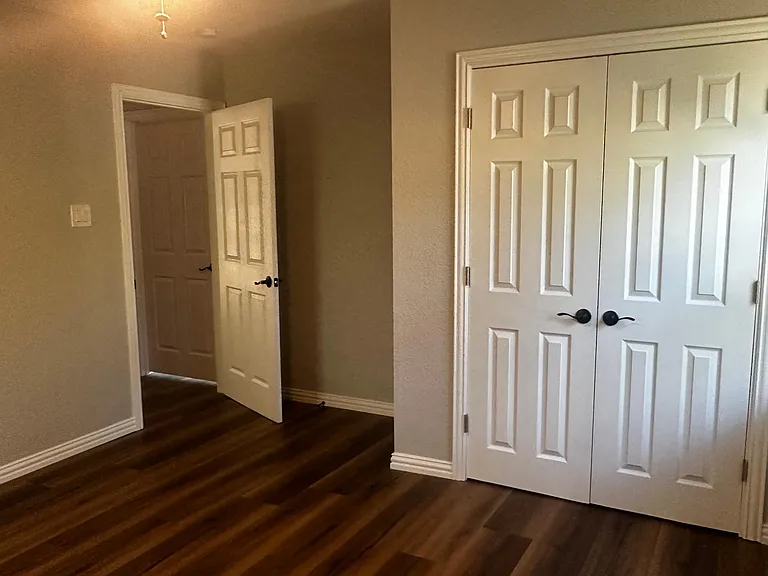 Double doors open to closet in the master room.
