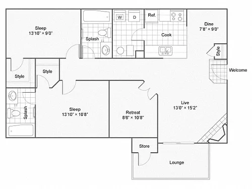 Floor plan Franklin Den
