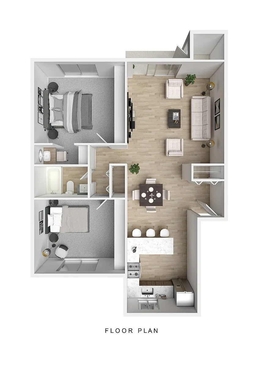 Floor plan Two Bed One Bath