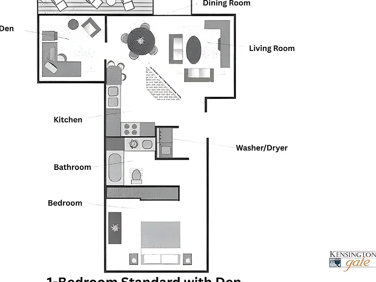 1x1 Standard with Den l 822 sq ft l Kensington Gate 1x1 Standard with Den l 822 sq ft l Kensington Gate