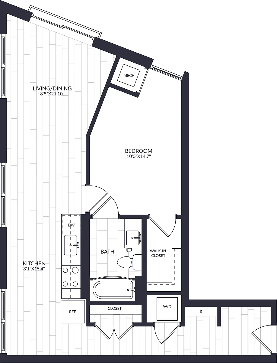 Floor plan 1 Bed/1 Bath-A2-21