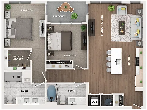 Floor plan 2BR/2BA - C4