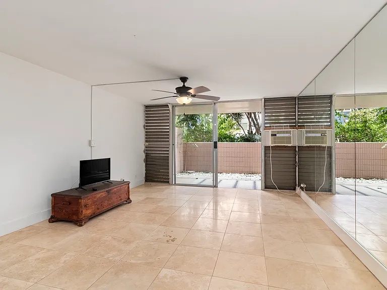 Stone floors in great room.
