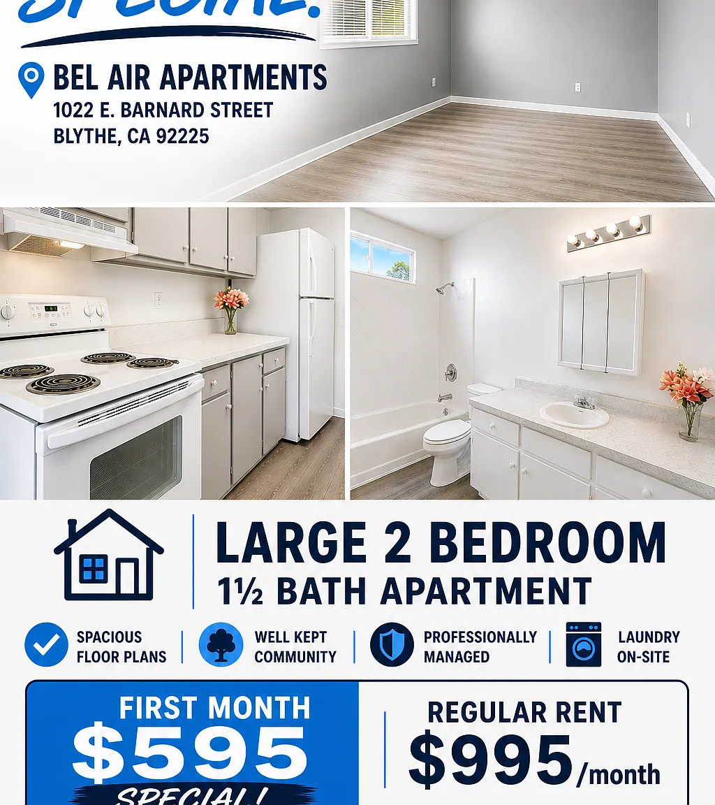 2 bed, 1.5 bath, $595 — Photo 1