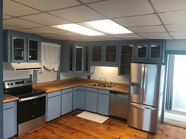 Kitchen with updated stainless steel appliances. - 804 Five Islands Rd #A