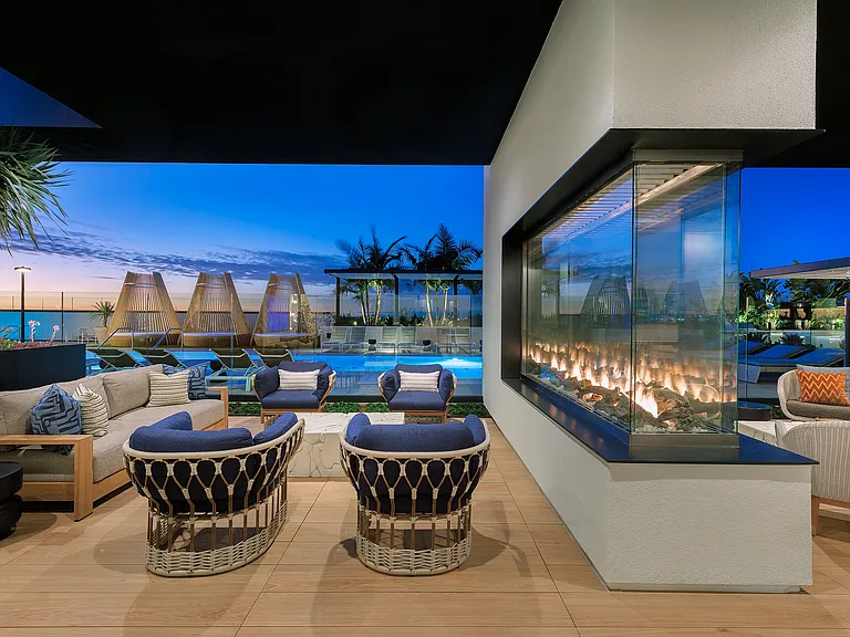 Sunset Lounge Outdoor Seating and Fireplace