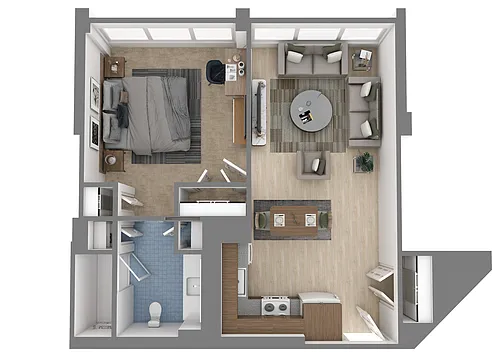Floor plan 1 bed | 1 Bath