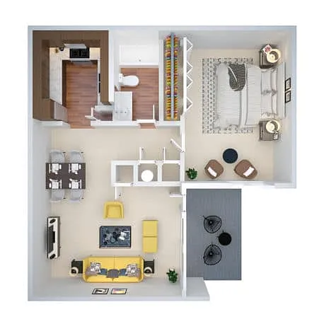Floor plan SMALL 1 BED (rba1)
