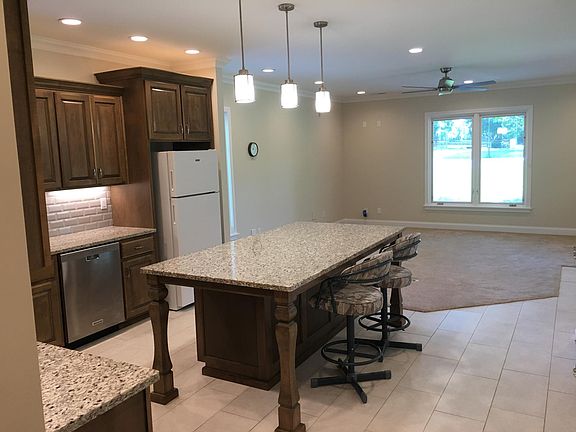 3' x 7' island with cabinets underneath.
