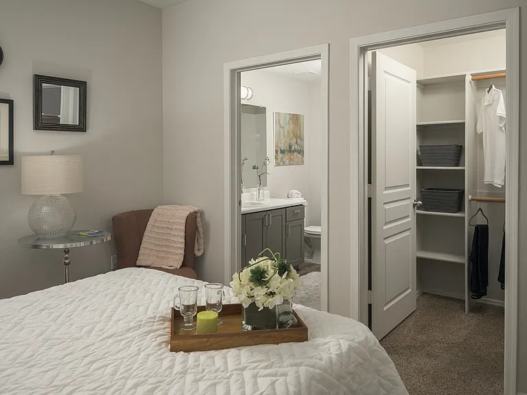 Large bedroom with large walk-in closets at Trevi Apartment Homes