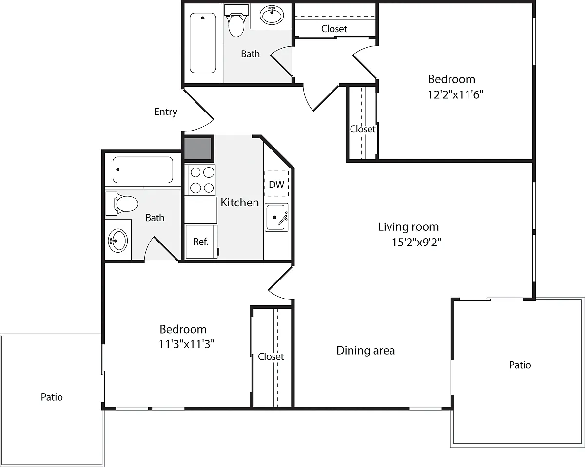 Floor plan 2 Bedrooms H