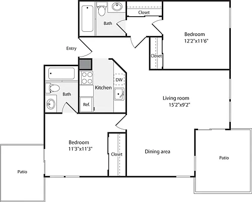 Floor plan 2 Bedrooms H