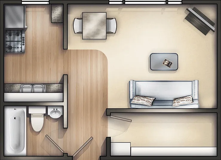 Studio A Floorplan Diagram