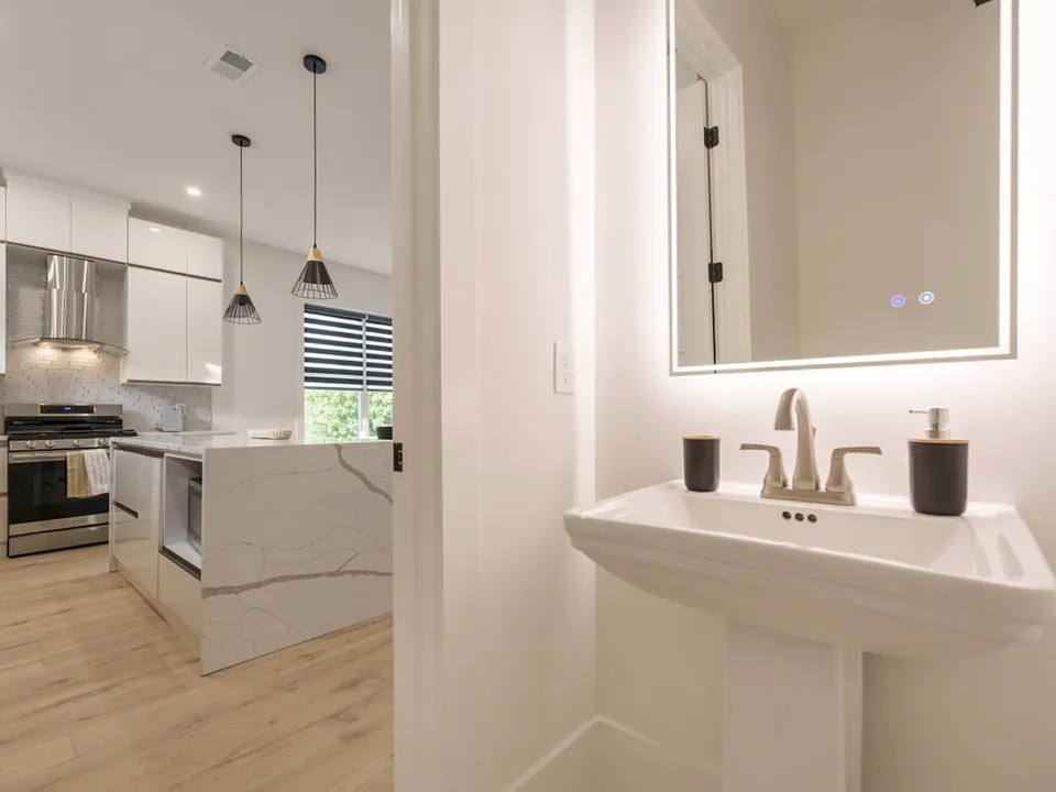 Powder room off of living room