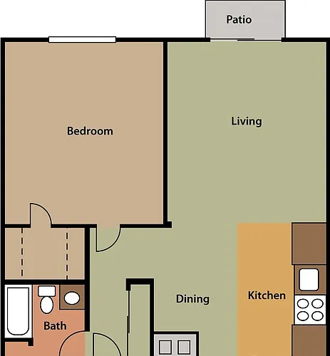 Floor plan 1 Bedroom Deluxe