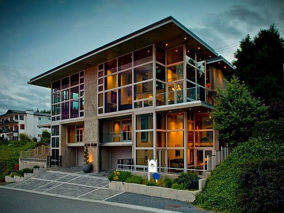 Night Shot of the entire building. 4 units total. The unit for sale is the only one currently availa