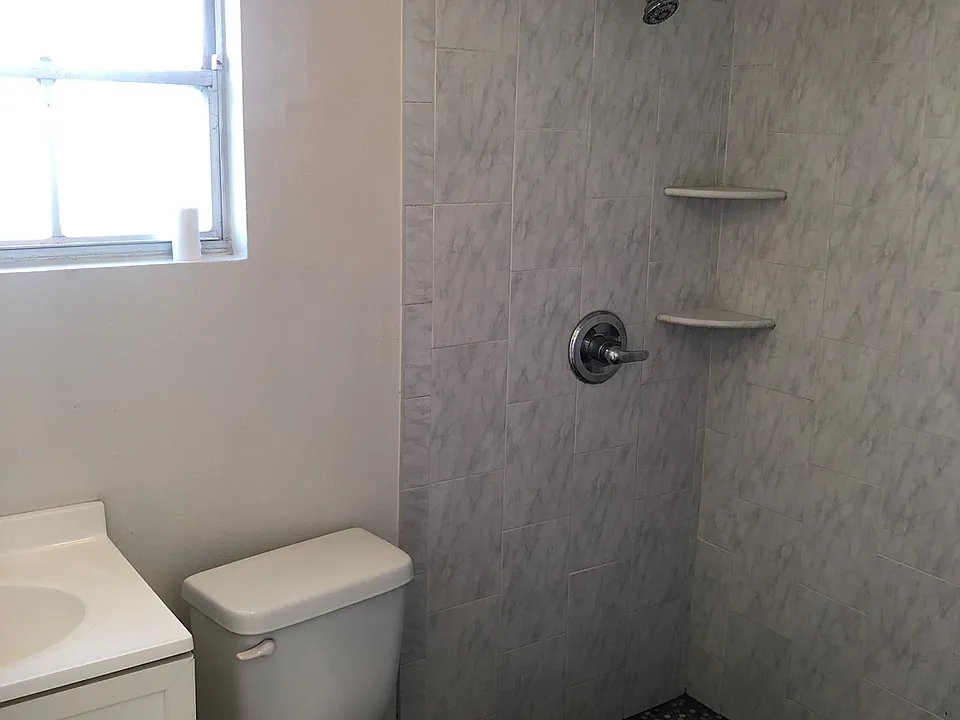 Shower and water closet area.