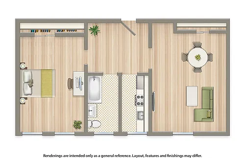 Floor plan 1 Bedroom C Tier 05