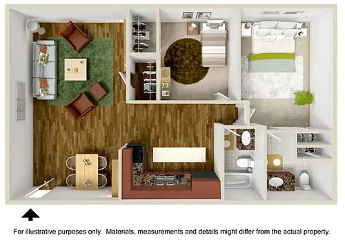 Floor plan 2 Bedroom 1 Bath