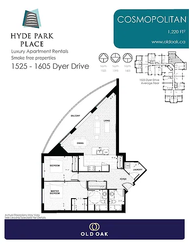 Floor plan 2E Cosmopolitan 2 Bed 2 Bath