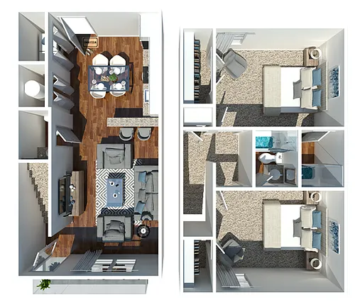 Floor plan 2 Bedroom 2.5 Bath
