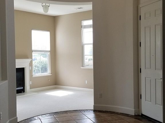 Front entrance door and living room