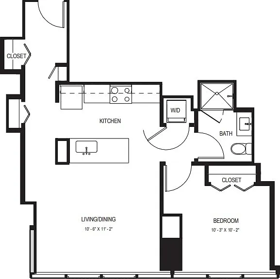 One Bedroom A09.1 - 721 Sq. Ft. - Floors 26-42 One Bedroom A09.1 - 721 Sq. Ft. - Floors 26-42