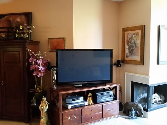 Living room with fireplace