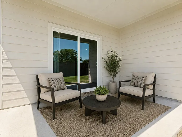 Covered patio - virtually staged