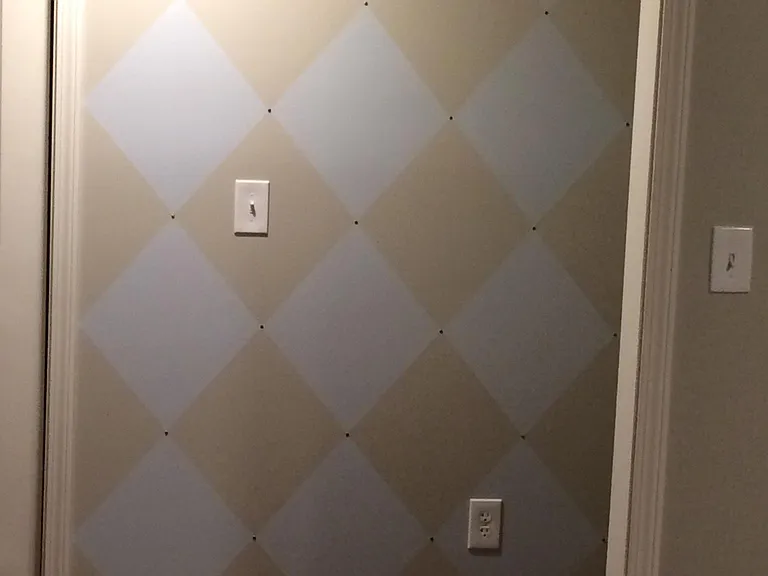 Fun accent wall between the bedrooms