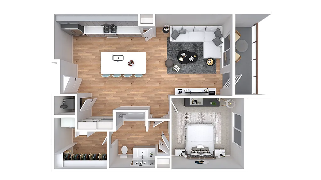 Floor plan 1X1-857