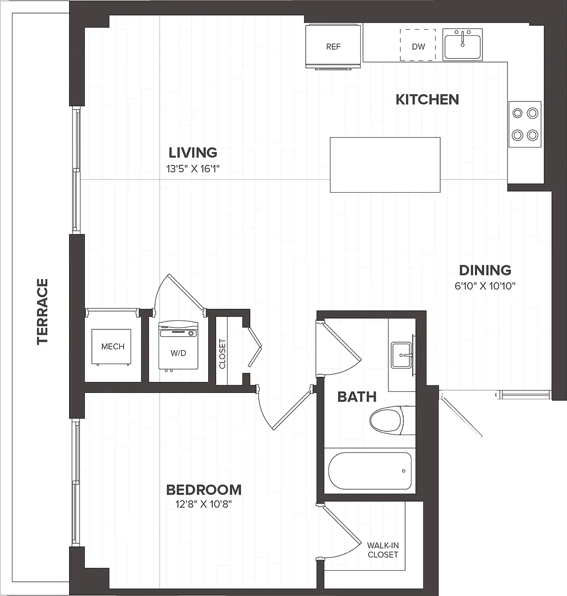 Floor plan 1 Bed/1 Bath-A9